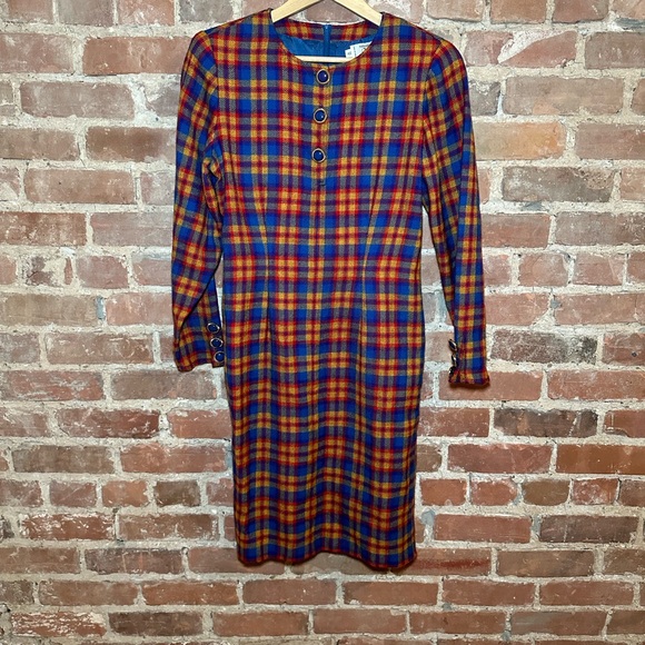 Valentino Wool Plaid Dress - Picture 6 of 9